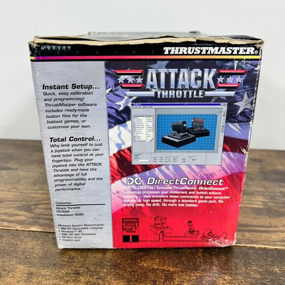 Vintage Flight Control Thrustmaster Attack Throttle Digital Game Used - Picture 11 of 12